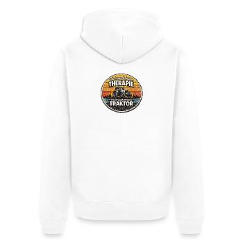 Ich brauch meinen Traktor - Unisex Premium Bio Zip Hoodie - Weiß - Hinten - Thijin (182cm)