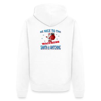 SANTA WAITRESS - Unisex Premium Bio Zip Hoodie - Weiß - Hinten - Thijin (182cm)