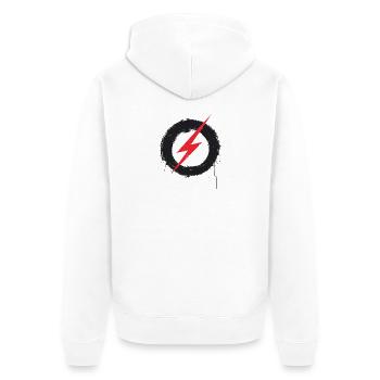Digital Freedom - Retro Future Art - Unisex Premium Organic Zip Hoodie - white - Back - Thijin (182cm)