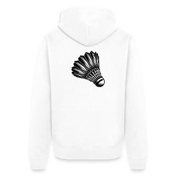 Badminton tatoué - Sport avec vitesse - Veste à capuche bio Premium Unisexe - blanc - Dos - Thijin (182cm)
