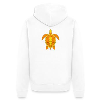 TURTLE - Unisex Premium Bio Zip Hoodie - Weiß - Hinten - Thijin (182cm)