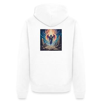 Winged warrior angel of light - Unisex Premium Organic Zip Hoodie - white - Back - Thijin (182cm)