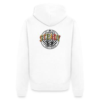 Logo du cercle Steady Ska Reggae - Veste à capuche bio Premium Unisexe - blanc - Dos - Thijin (182cm)