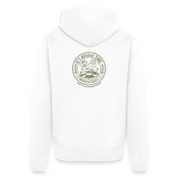 Its Reggae Time Jamaica Beer Label Design - Unisex Premium Bio Zip Hoodie - Weiß - Hinten - Thijin (182cm)
