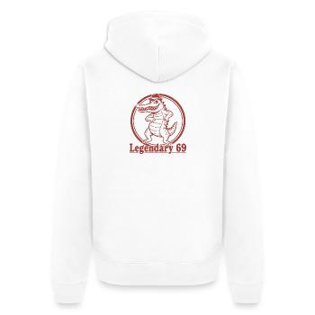 Légendaire 69 - Veste à capuche bio Premium Unisexe - blanc - Dos - Thijin (182cm)