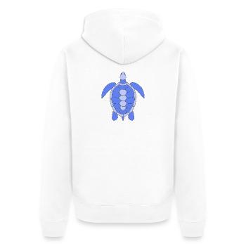 TURTLE - Unisex Premium Bio Zip Hoodie - Weiß - Hinten - Thijin (182cm)