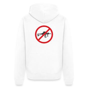 Signe de paix d’interdiction d’armes - Illustration - Veste à capuche bio Premium Unisexe - blanc - Dos - Thijin (182cm)