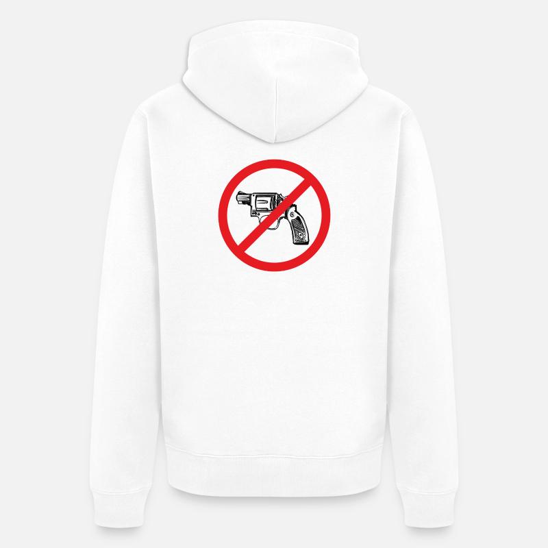Signe de paix d’interdiction d’armes - Illustration - Veste à capuche bio Premium Unisexe - blanc