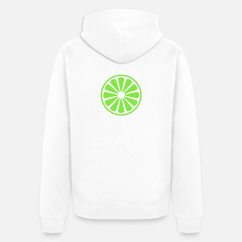 Tranche de citron vert - Veste à capuche bio Premium Unisexe - blanc