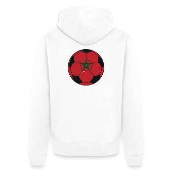 Football_team_Morocco - Veste à capuche bio Premium Unisexe - blanc - Dos - Thijin (182cm)