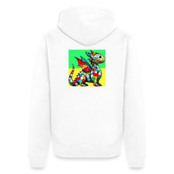 dragon - Unisex Premium Organic Zip Hoodie - white - Back - Thijin (182cm)