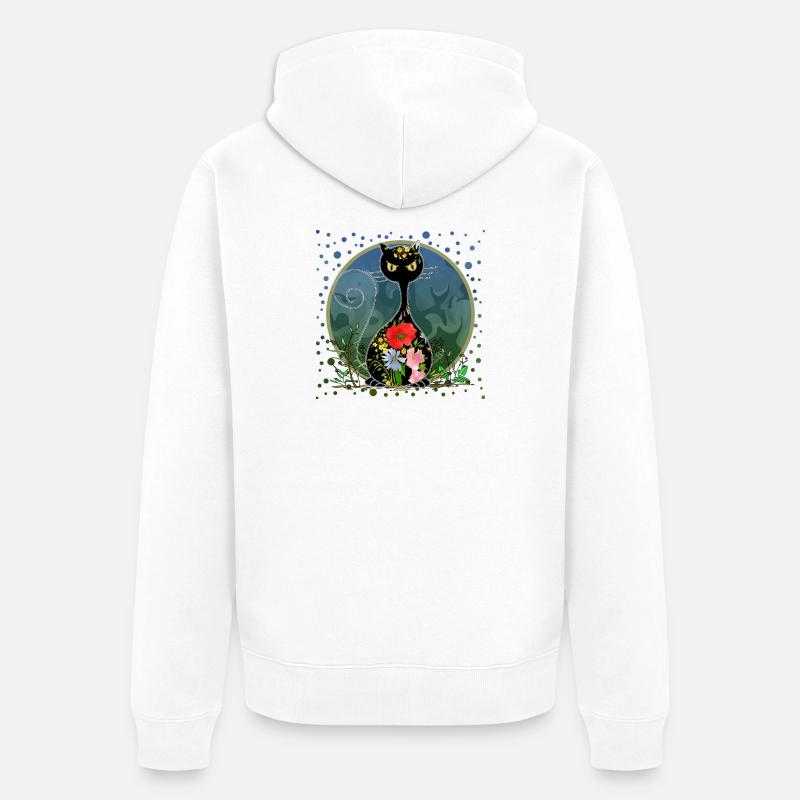 chat - Veste à capuche bio Premium Unisexe - blanc