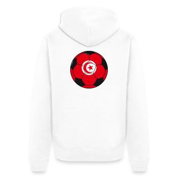 Football_team_Tunisia - Veste à capuche bio Premium Unisexe - blanc - Dos - Thijin (182cm)