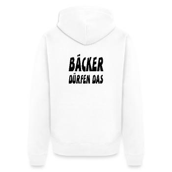 Baker - Unisex Premium Organic Zip Hoodie - white - Back - Thijin (182cm)
