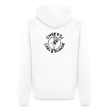 Enterrement de vie de garçon : Santé ! Cool & Blonde – Illustration - Veste à capuche bio Premium Unisexe - blanc - Dos - Thijin (182cm)