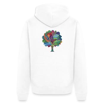Arbre de Magie des Couleurs - Veste à capuche bio Premium Unisexe - blanc - Dos - Thijin (182cm)