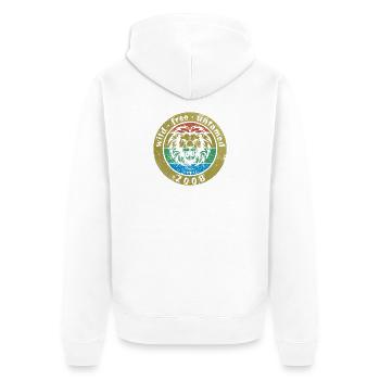 18. Geburtstag Sauvage, libre et indompté depuis 04/2008 - Veste à capuche bio Premium Unisexe - blanc - Dos - Thijin (182cm)