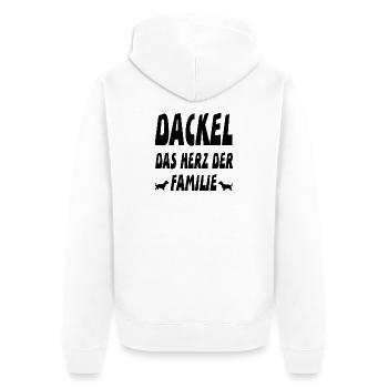 Dackel - Unisex Premium Bio Zip Hoodie - Weiß - Hinten - Thijin (182cm)