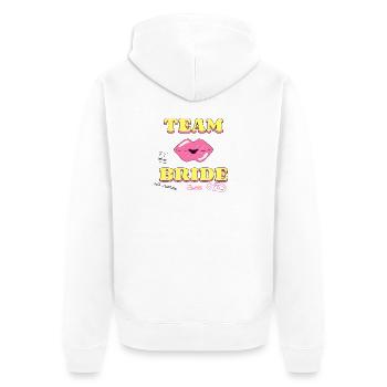 Team Braut – Junggesellinnenabschied Crew JGA - Unisex Premium Bio Zip Hoodie - Weiß - Hinten - Thijin (182cm)