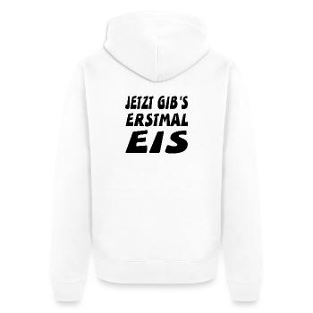 Eis - Unisex Premium Bio Zip Hoodie - Weiß - Hinten - Thijin (182cm)