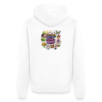 Fais ce qui rend ton âme heureuse - Veste à capuche bio Premium Unisexe - blanc - Dos - Thijin (182cm)