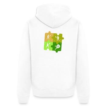 Padel Tennis Puzzle Sportsman Outfit - Unisex Premium Organic Zip Hoodie - white - Back - Thijin (182cm)