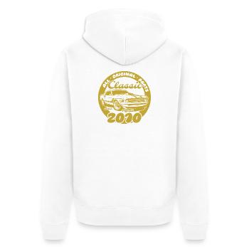 16. Geburtstag - Klassiker Musclecar 04/2010 - Unisex Premium Bio Zip Hoodie - Weiß - Hinten - Thijin (182cm)