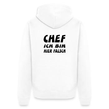 Chef - Unisex Premium Bio Zip Hoodie - Weiß - Hinten - Thijin (182cm)