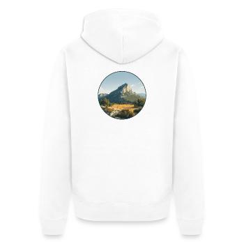 Mont Sainte-Victoire Alpes France - Veste à capuche bio Premium Unisexe - blanc - Dos - Thijin (182cm)