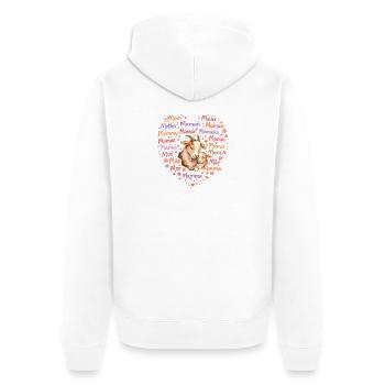 Ziegen Mama Herz – Muttertag Geschenk Ziege - Unisex Premium Bio Zip Hoodie - Weiß - Hinten - Thijin (182cm)