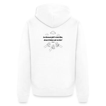 Il n’y a pas de bière au paradis – Drôle de dicton. - Veste à capuche bio Premium Unisexe - blanc - Dos - Thijin (182cm)