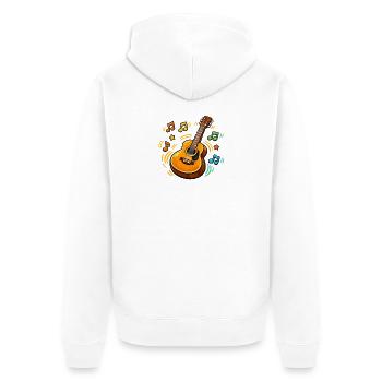 Bunte Gitarre mit Musiknoten - Unisex Premium Bio Zip Hoodie - Weiß - Hinten - Thijin (182cm)