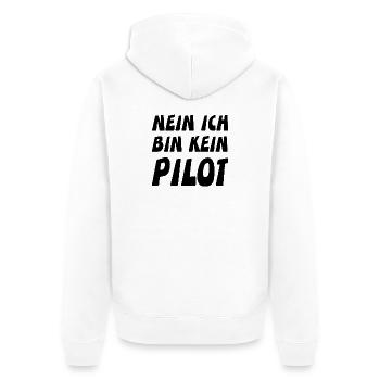 Pilot - Unisex Premium Bio Zip Hoodie - Weiß - Hinten - Thijin (182cm)