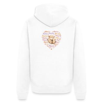 Sheep Mom Heart – Mother's Day Gift for Mom - Unisex Premium Organic Zip Hoodie - white - Back - Thijin (182cm)