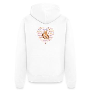 Cœur de maman lapin – cadeau pour la fête des mères - Veste à capuche bio Premium Unisexe - blanc - Dos - Thijin (182cm)