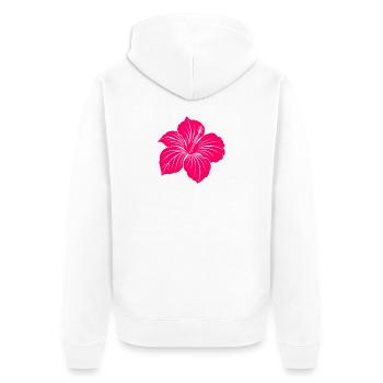 Fleur d’hibiscus - Veste à capuche bio Premium Unisexe - blanc - Dos - Thijin (182cm)