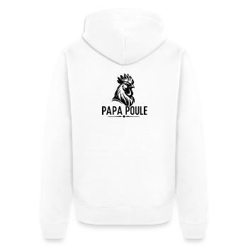 Papa Poule – Papa Protecteur - Veste à capuche bio Premium Unisexe - blanc - Dos - Thijin (182cm)