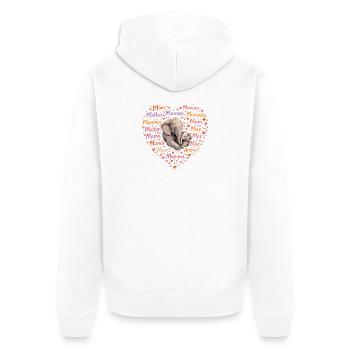 Elephant Mom Heart – Mother's Day Gift - Unisex Premium Organic Zip Hoodie - white - Back - Thijin (182cm)