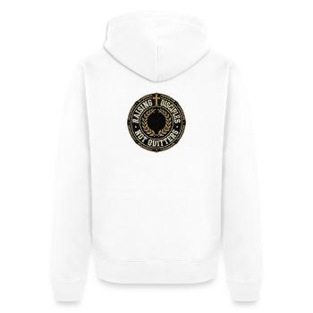 Formé au monde testé par des tout-petits chrétiens - Veste à capuche bio Premium Unisexe - blanc - Dos - Thijin (182cm)