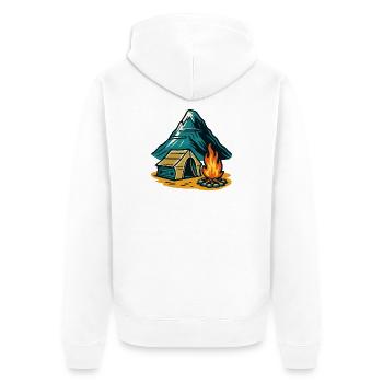 Mountain camping fire pit - Unisex Premium Organic Zip Hoodie - white - Back - Thijin (182cm)
