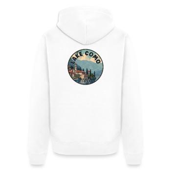 Discover Majestic View of Lake Como In Italy - Unisex Premium Organic Zip Hoodie - white - Back - Thijin (182cm)