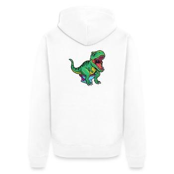 T Rex auf Toilette Cartoon - Unisex Premium Bio Zip Hoodie - Weiß - Hinten - Thijin (182cm)