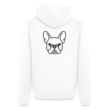 Kopf Bulldoge - Unisex Premium Bio Zip Hoodie - Weiß - Hinten - Thijin (182cm)