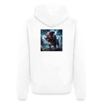 Chien Démon Infernal - Veste à capuche bio Premium Unisexe - blanc - Dos - Thijin (182cm)