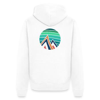 Turquoise Circle Mountains - Unisex Premium Organic Zip Hoodie - white - Back - Thijin (182cm)