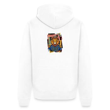 Löwe König Zirkusdirektor Pop-Art - Unisex Premium Bio Zip Hoodie - Weiß - Hinten - Thijin (182cm)