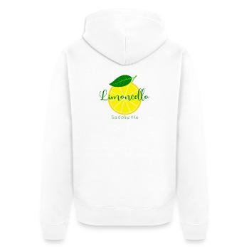 Limoncello La Dolce Vita  - Unisex Premium Bio Zip Hoodie - Weiß - Hinten - Thijin (182cm)