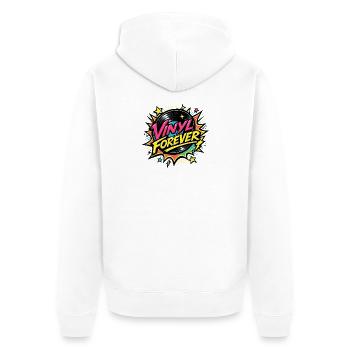 Vinyl Forever Retro Pop - Unisex Premium Bio Zip Hoodie - Weiß - Hinten - Thijin (182cm)