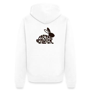 Osterhase Typo-Form - Unisex Premium Bio Zip Hoodie - Weiß - Hinten - Thijin (182cm)