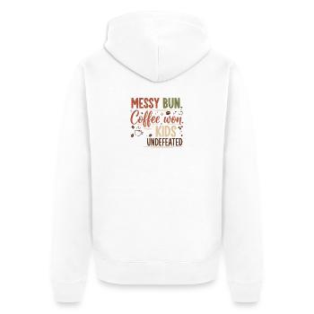 Unordentliches Brötchen, Kaffee gewonnen - Unisex Premium Bio Zip Hoodie - Weiß - Hinten - Thijin (182cm)